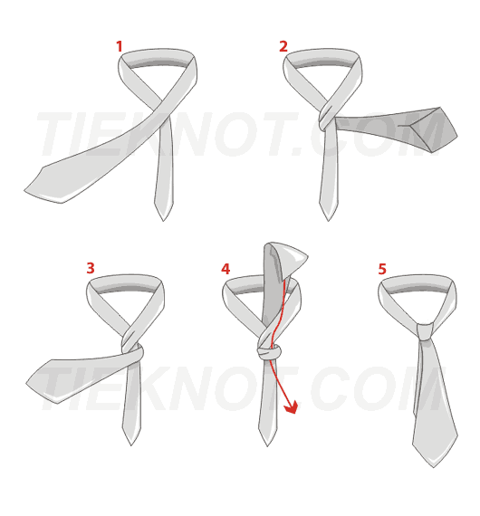 Windsor Knot. thumbnail of graphic on how to tie